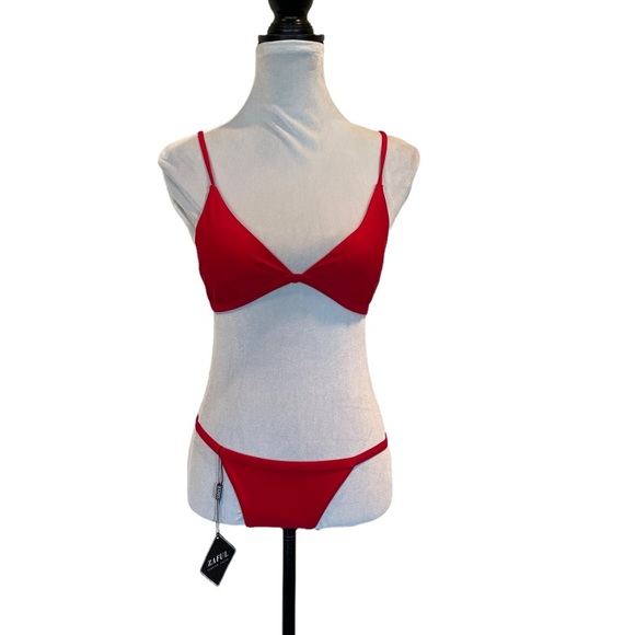 NWT Zaful red string two piece bikini swimsuit size medium top & bottom